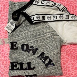 PINK Victoria's Secret Gray and White Lounge Set